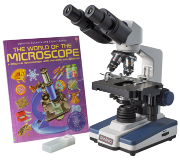Omano OM118-B4SL LED Compound Student Microscope 40X-1000X Gift Package