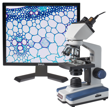 Omano OM118-B4L LED Compound Student Microscope 40X-1000X with 1.3MP Digital Camera