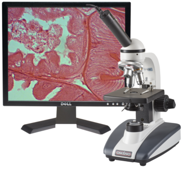 OM136C 40X-400X Student Compound Microscope with 1.3MP USB 2 Digital Camera
