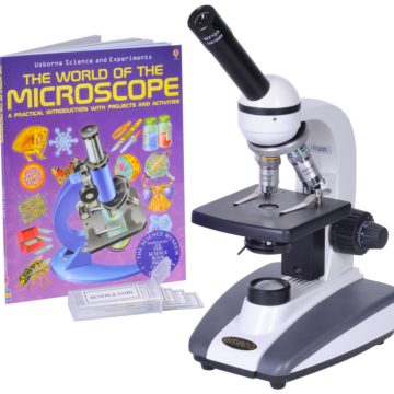 OM136C 40X-400X Student Compound Microscope Gift Package
