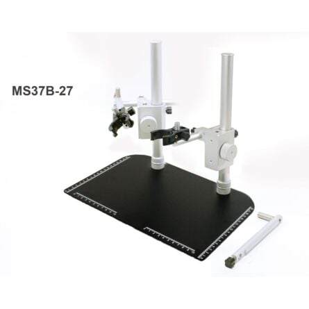 MS37B-27 Table Top Rigid Stand with Dual Poles, Holsters and Boom Arms 