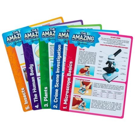 Omano Amazing Microscope Adventure Cards - Activities and Experiments for Kid's 8+
