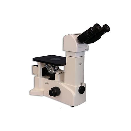 Meiji Techno IM7100E Metallurgical Ergonomic Binocular Brightfield Inverted Compound Microscope with Infinity Corrected Plan EPI E5X, E10X, E20X, E50X and Vertical Koehler Halogen Light