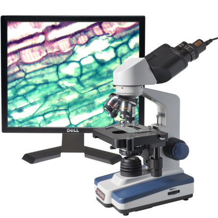 Omano OM118-B4SL LED Compound Student Microscope 40X-1000X with 1.3MP Digital Camera