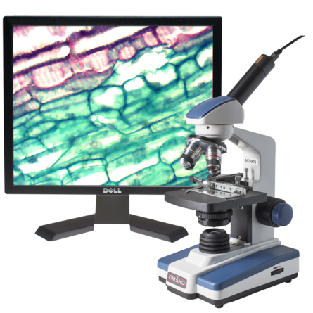 Omano OM118-M4 Student Compound Microscope 40X-1000X with 1.3MP Digital Camera