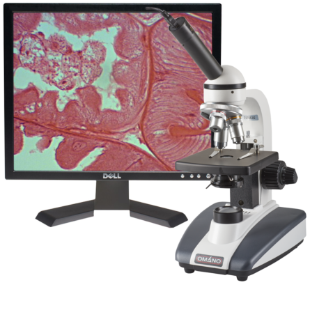 OM136C 40X-400X Student Compound Microscope with 1.3MP USB 2 Digital Camera