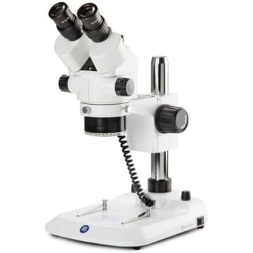 Euromex SB.3903-P Trinocular Stereo Zoom Microscope: 0.7x-4.5x Objective, Pillar Stand & Dual LED