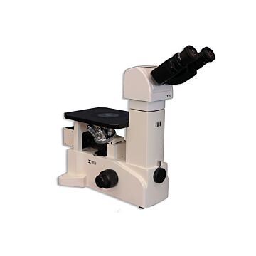 Meiji Techno IM7100E Metallurgical Ergonomic Binocular Brightfield Inverted Compound Microscope with Infinity Corrected Plan EPI E5X, E10X, E20X, E50X and Vertical Koehler Halogen Light