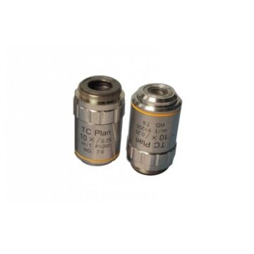 Meiji Techno MA821 TC Plan Achromat 10X objective Infinity/ 1.0, N.A. 0.25, F.L. 20.0, W.D. 7.6