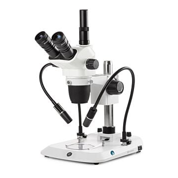 Euromex NexiusZoom Trinocular Stereo Zoom Microscope with Dual Gooseneck LED Lights ENZ-1903-PG