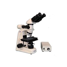 Meiji Techno MT8000L Metallurgical Binocular Upright Brightfield Compound Microscope with Infinity Corrected Plan EPI 5X, 10X, 20X, 50X and Vertical Koehler LED Incident or Transmitted Light