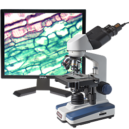 OM118-B4SL 40X-1000X LED Compound Student Microscope with 1.3MP Digital Camera