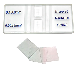 Hemacytometer Plain Glass Slide with 3 Cover Slips
