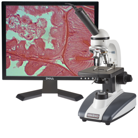 OM136C 40X-400X Student Compound Microscope with 1.3MP USB 2 Digital Camera