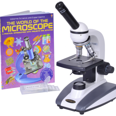 OM136C 40X-400X Student Compound Microscope Gift Package