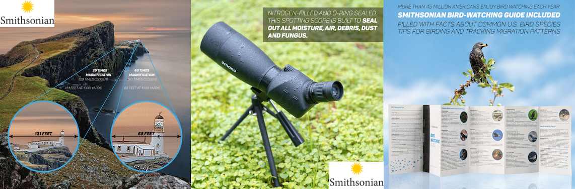 Smithsonian Great Outdoors Spotting Scope Features 