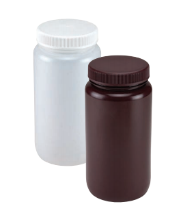 Wide Mouth provides easy filling and access to bulk reagents and large samples. Suitable for freezer storage down to 100°C
